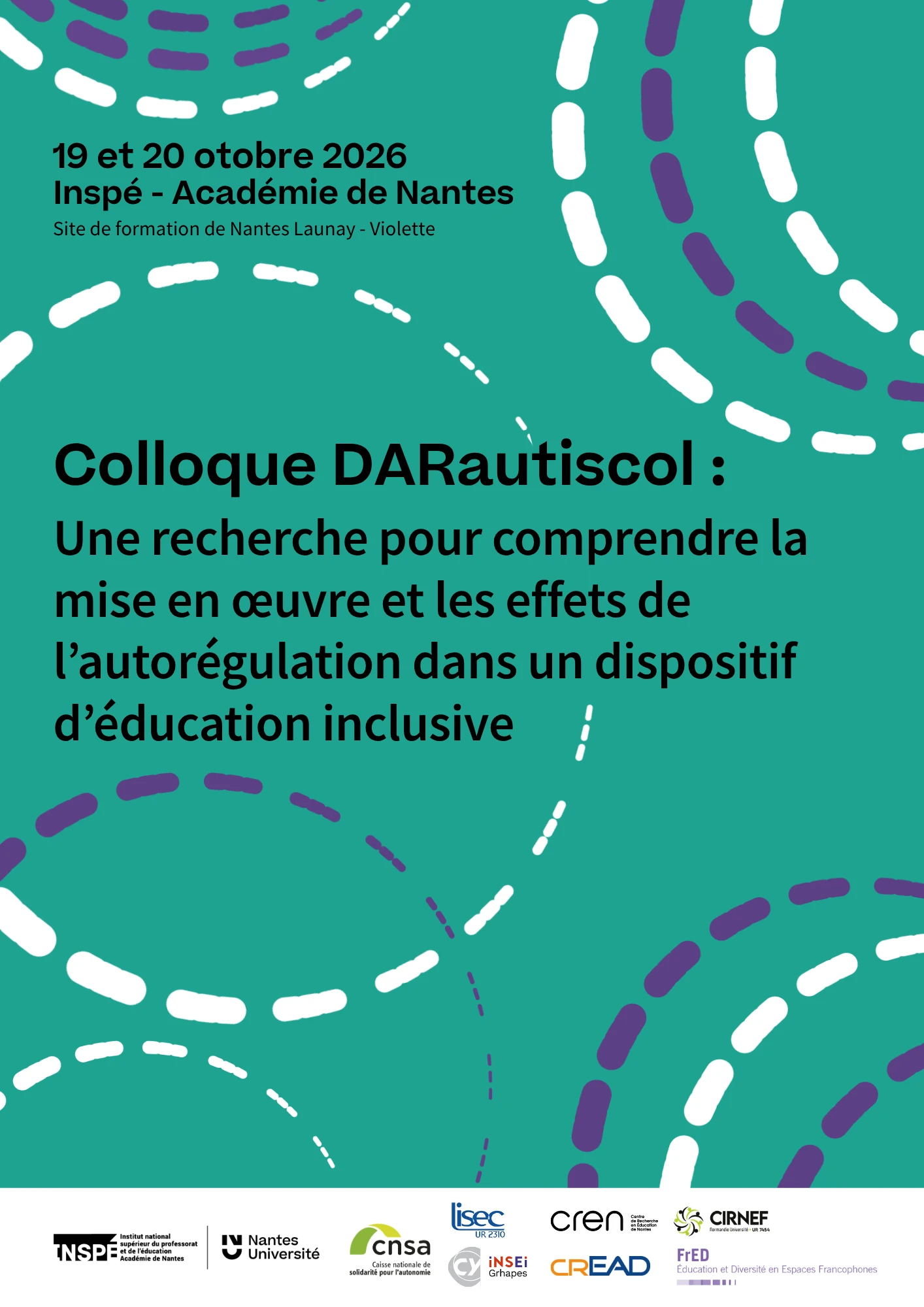 Colloque DARautiscol : Une recherche pour comprendre la mise en œuvre et les effets de l’autorégulation dans un dispositif  d’éducation inclusive